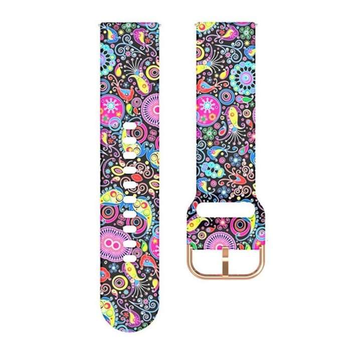 Universal Replacement Infinite Illusion Silicone Strap 19mm - Colorful jellyfish