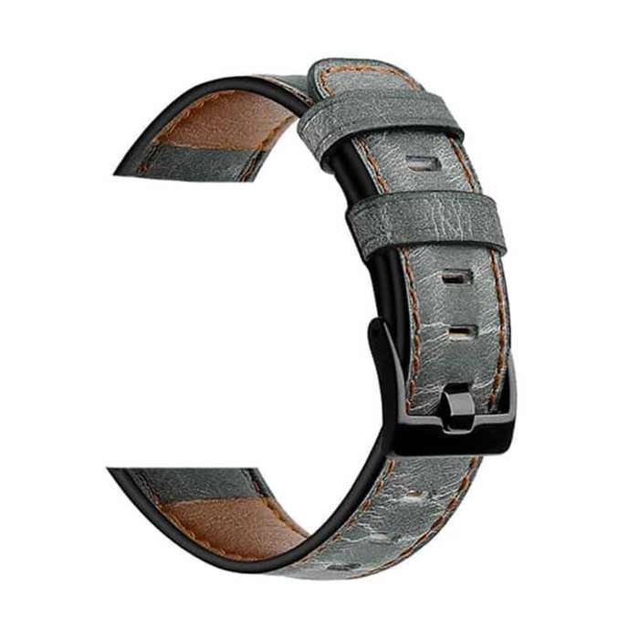 Universal Leather Band Strap 22mm Vintage - Vintage Grey