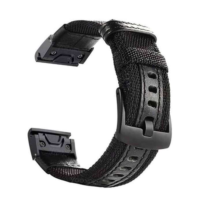 Quick Fit 20mm NOTA Nylon Strap for Garmin Fenix 5S - Black