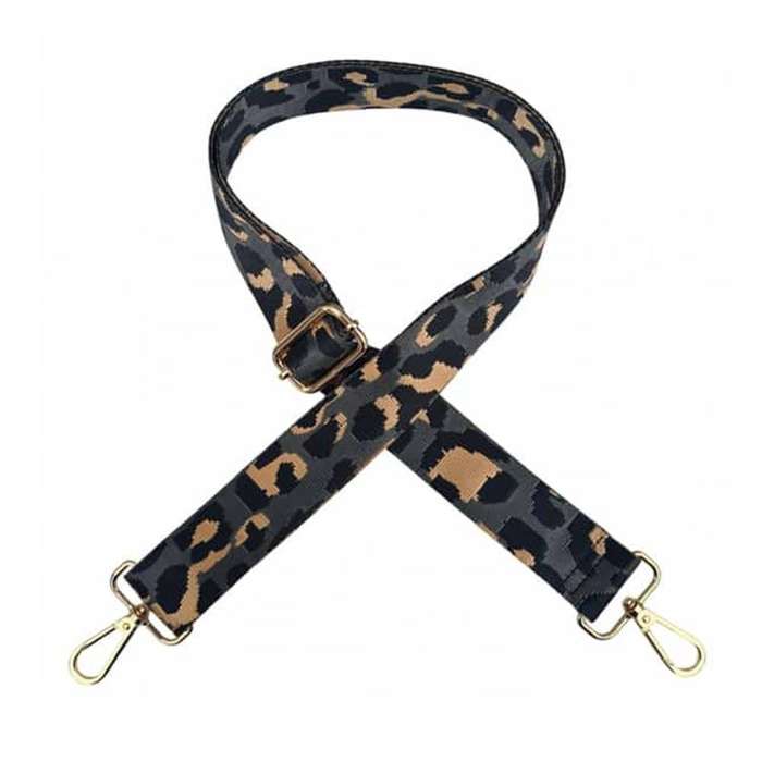 Handbag /Purse/Shoulder/Crossbody Canvas Replacement Strap- Grey Leopard