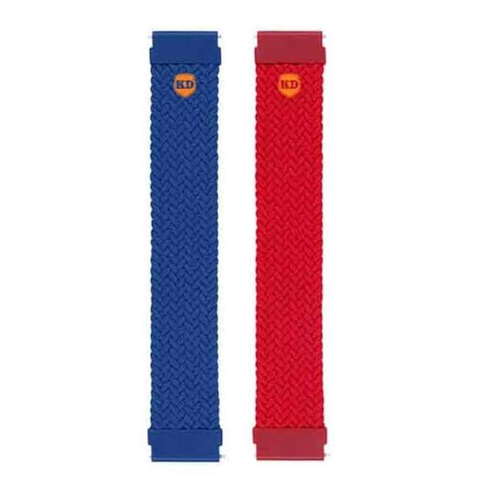 20mm Universal Watch Elastic Loop Strap- Red + Navy Combo