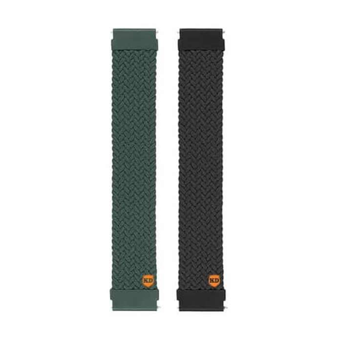 20mm Universal Watch Elastic Loop Strap- Green + Black Combo