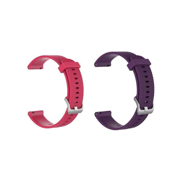18mm Quick Release Silicone Strap for Garmin Vivoactive 4S/Vivomove 3S - PINK RED+ Purple - Combo