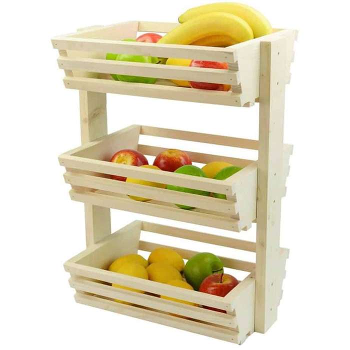 Wooden 3-Tier Vegetable Rack