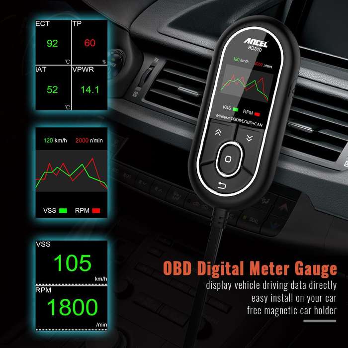 ANCEL BD310 OBD2 Diagnostic Bluetooth LCD Scanner - Open Box
