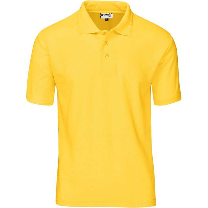 Altitude Basic Pique Golf Shirt - Mens - yellow