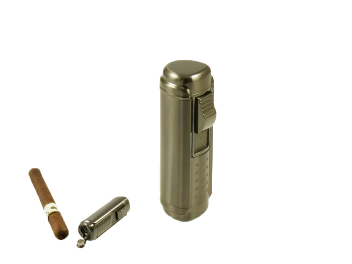 Winjet Cigar Lighter - Quad Jet with Punch - Gunmetal (Ligh054)