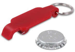 Pop keyring bottle opener - red