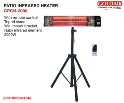 Goldair Patio infrared heater - with remote control (GPCH-2000)