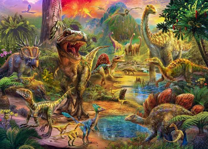 Landscape of Dinosaurs (80pc Puzzle)