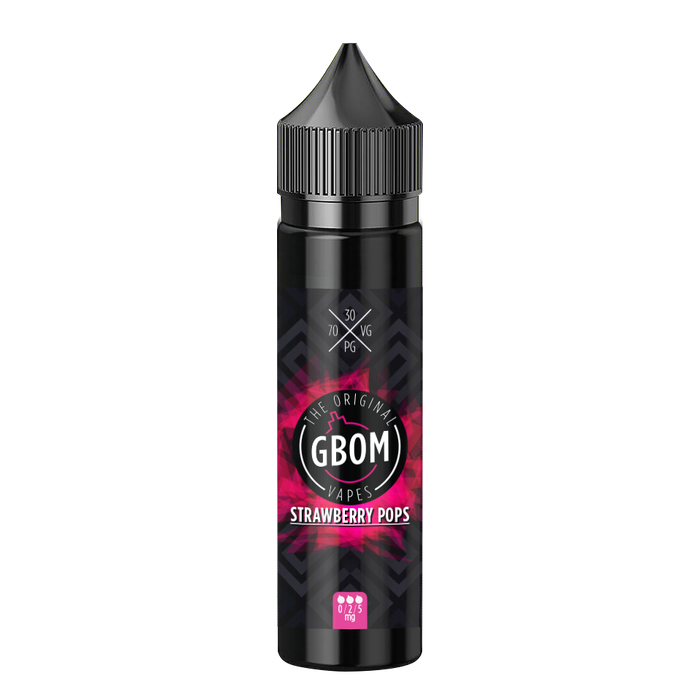 Local Vaping Liquid - GBOM Strawberry Pops (0mg) - stock on hand