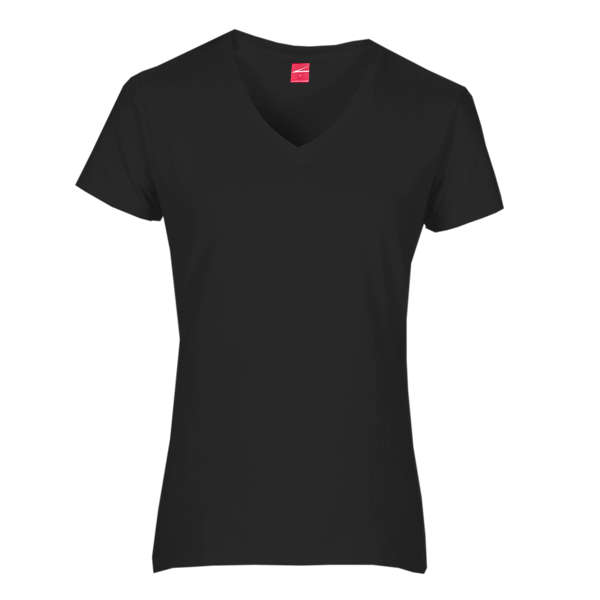 Ladies Fitted V-Neck T-Shirt - black