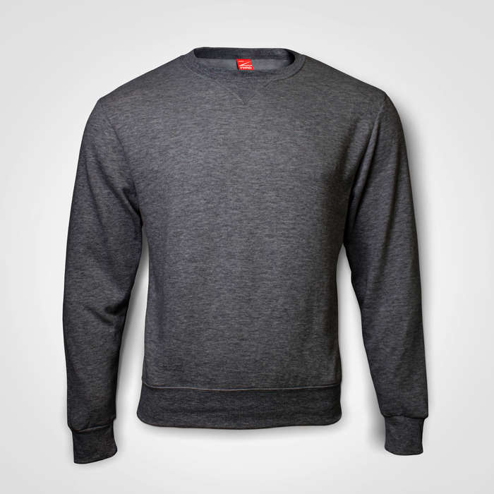 Basic Crew Neck Sweater - charcoal melange
