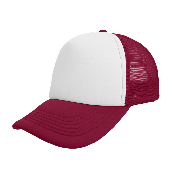 Foam Polysnap Curved Peak - burgundy/white (S19500)