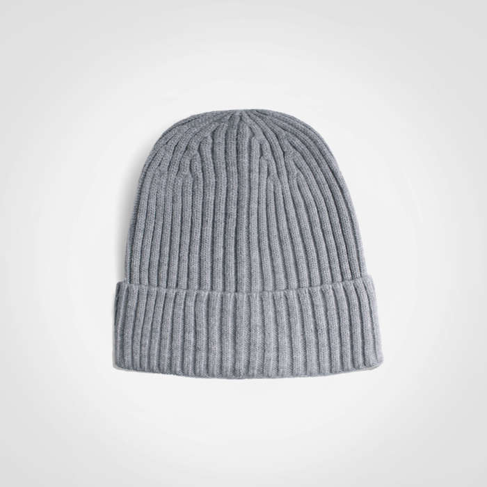 Glacier Ribbed Beanie - grey melange