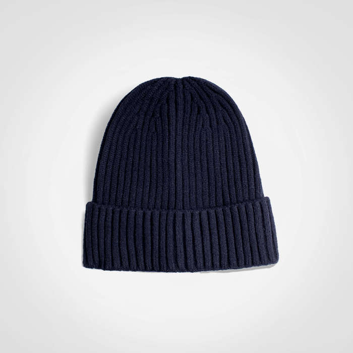 Glacier Ribbed Beanie - navy