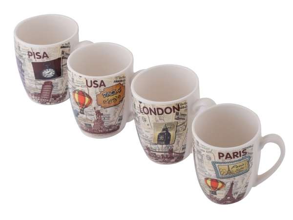 Java Jetsetter 4-Piece Mug Set (P2647-4Set)