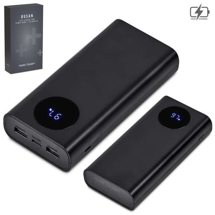 Swiss Cougar Busan Fast Charge 20W Power Bank - 20,000mAh (SC-490)