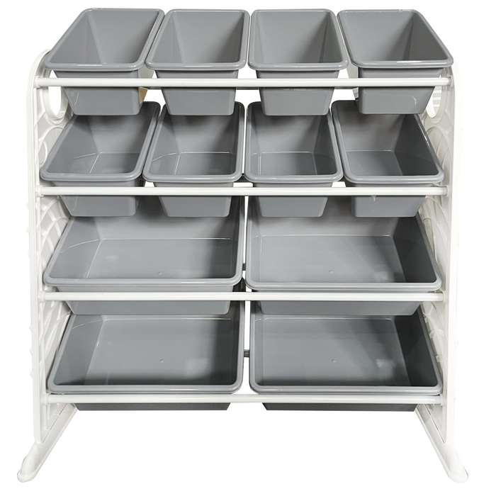 12 Bin Toy Organizer - Cool Grey (8608WB)