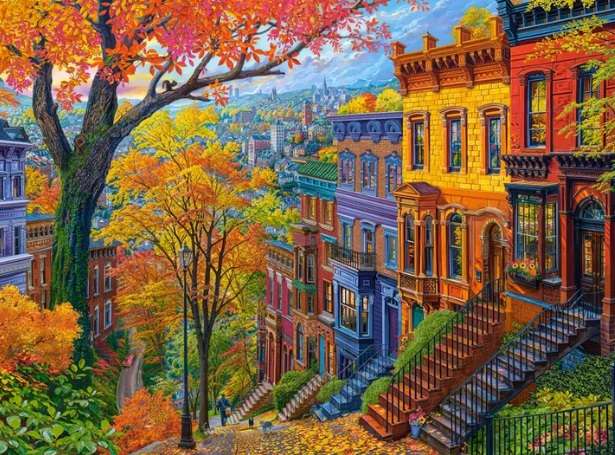 Autumn City Hill (3000 Piece Puzzle)