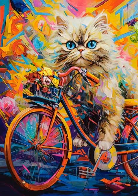 Kitten's Floral Ride (500 Piece Puzzle)
