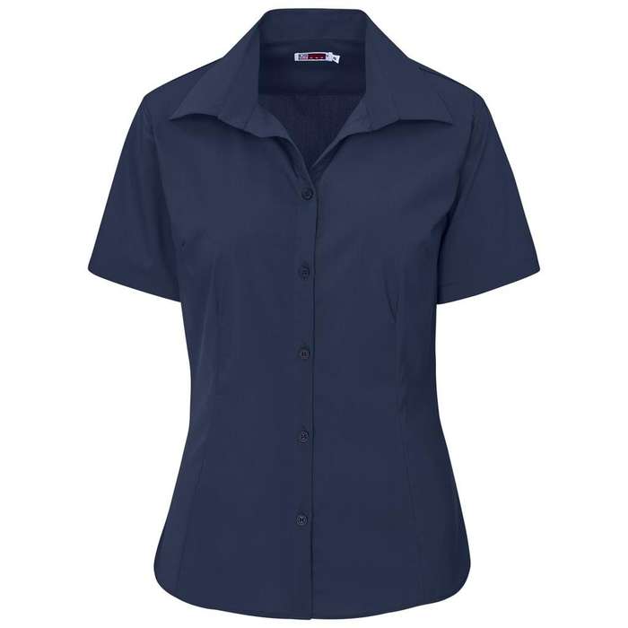 US Basic Short Sleeve Sheffield Stretch Shirt - Ladies - navy (UB-193)