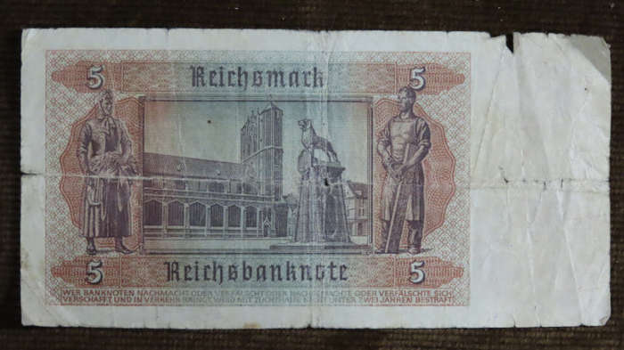 Germany - 5 Mark, 1942, p-186 WWII Issue