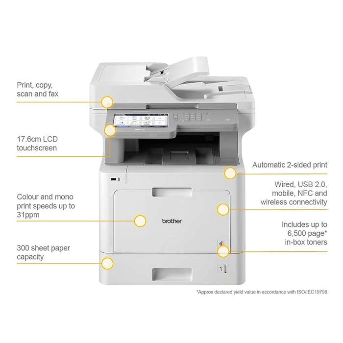 Brother MFC-L9570CDW A4 Multifunction Colour Laser Business Printer - with 3yr Warranty