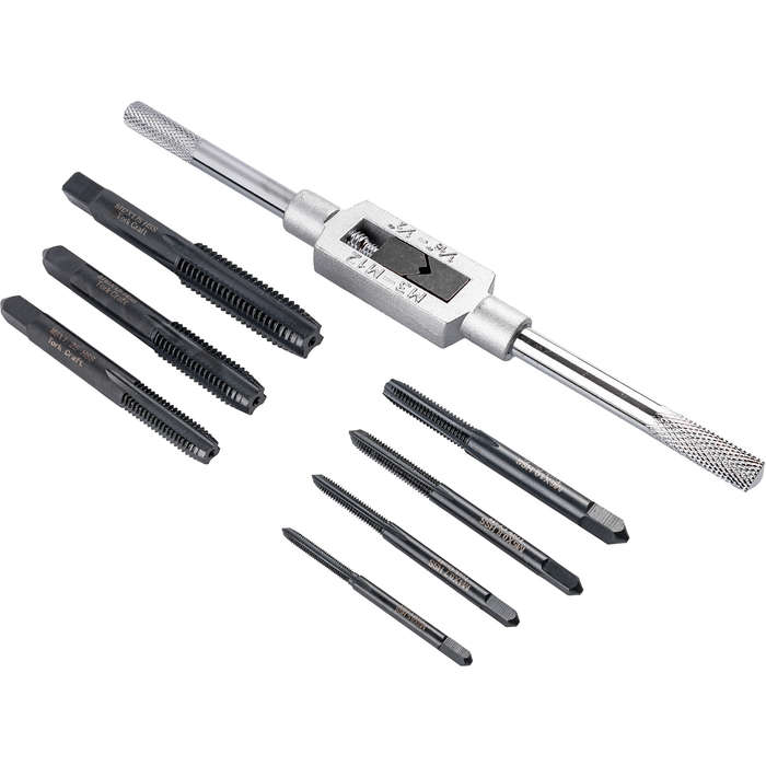 Hss Taps M3 - M12 & Tap Wrench 8Pc Carded Set Mm