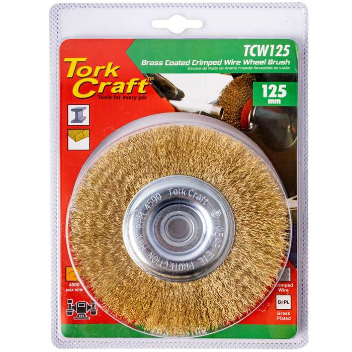 Wire Wheel Brush 125Mm X 14Mm X 16Mm Arbor With 1/2" Bush