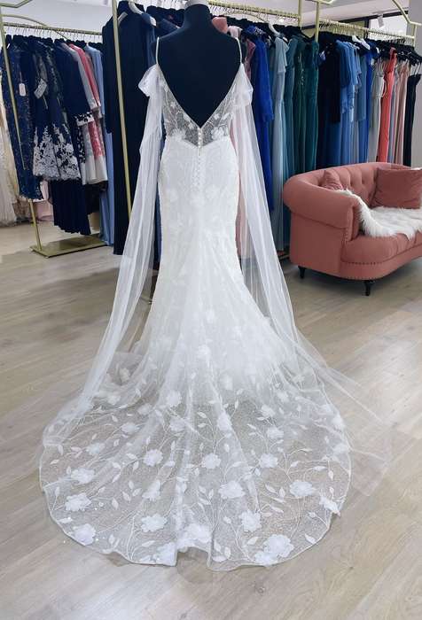 Ona , Mermaid beaded lace detailed wedding dress.