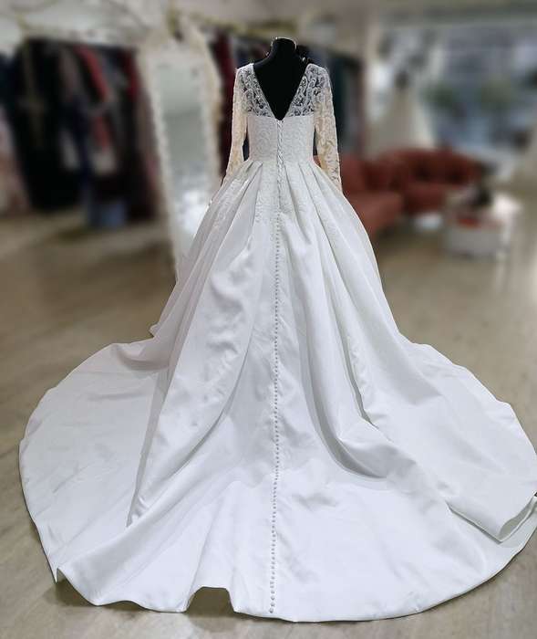 (Rental)Candice , long sleeve ballgown wedding dress.