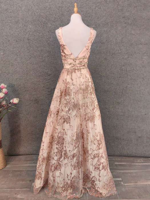 Champagne A-line dress