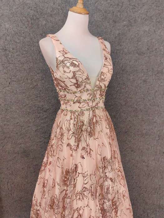 Champagne A-line dress