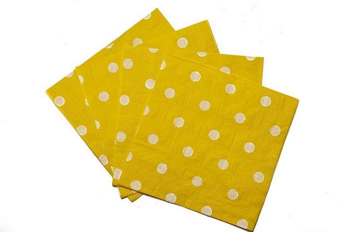 Yellow Polka Dot Serviettes