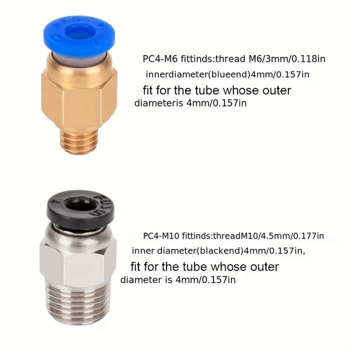 PC4-M10 Pneumatic Fitting Fitting for Creality Ender 3/Pro Ender 5 CR-10/10S 3D Printer and 1.75m...