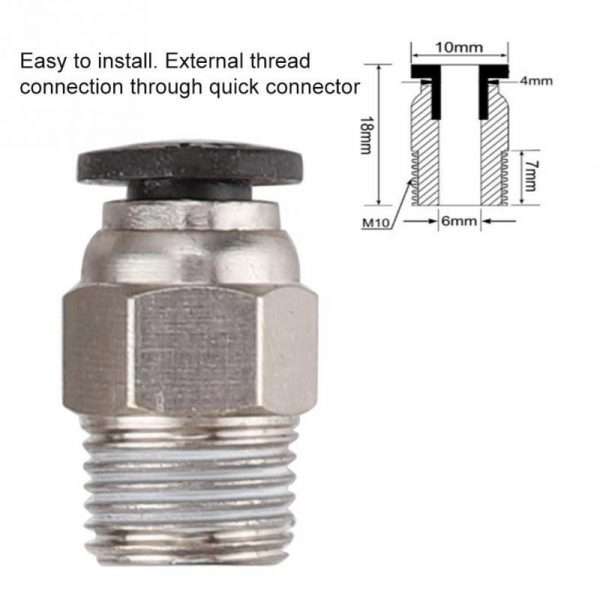 PC4-M10 Pneumatic Fitting Fitting for Creality Ender 3/Pro Ender 5 CR-10/10S 3D Printer and 1.75m...
