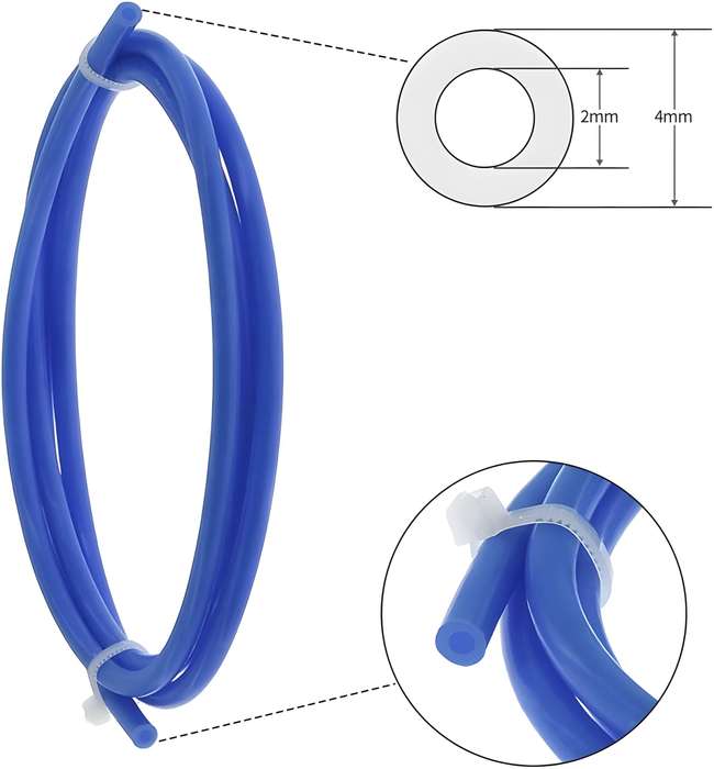 Standard PTFE Tubing 1m for 1.75mm Filament (Dark Blue)