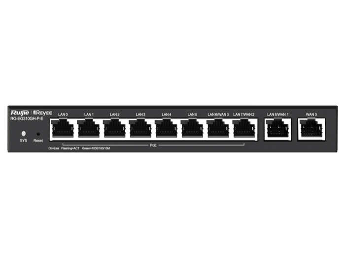 Reyee 10 Port Gigabit 4 WAN 8 PoE 110W Cloud Router | RG-EG310GH-P-E