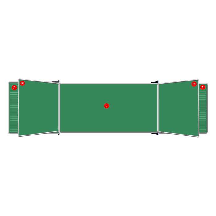 Educational Board Non-Magnetic Chalkboard (1220*1220 - Chalk Lines - Side Panel - Option A)