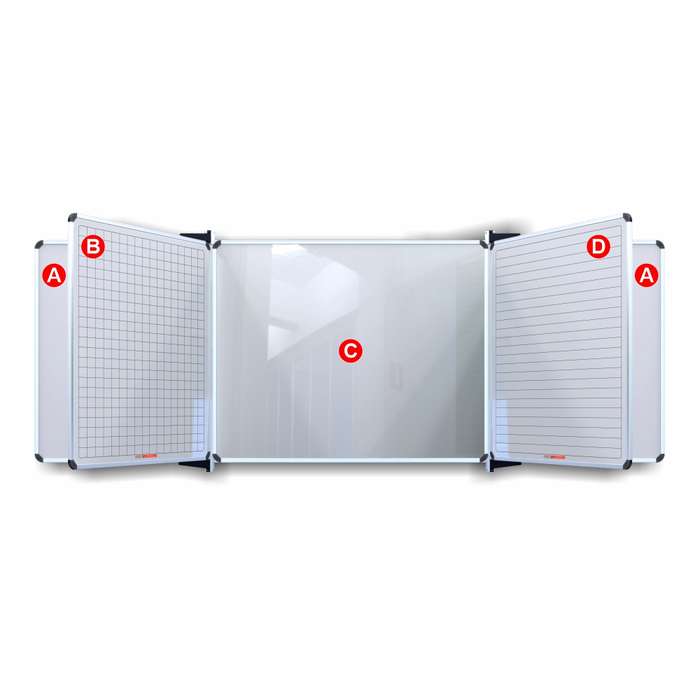 Educational Board Magnetic Whiteboard (1220*1210 - Squares and Lines - Swing Leaf - Option B)