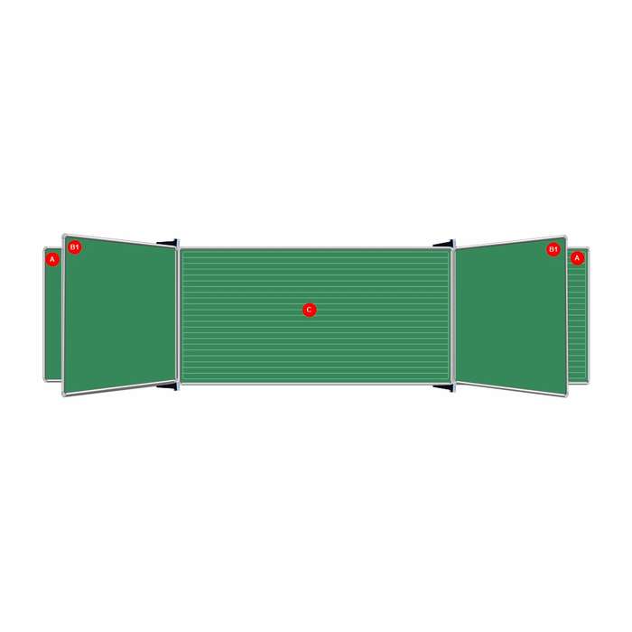 Educational Board Non-Magnetic Chalkboard (1220*910 - Swing Leaf - Option B)