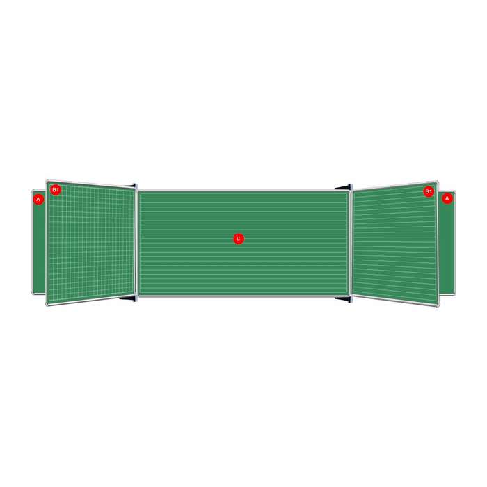 Educational Board Non-Magnetic Chalkboard (1220*1210 - Squares 1 Side - Swing Leaf - Option B)