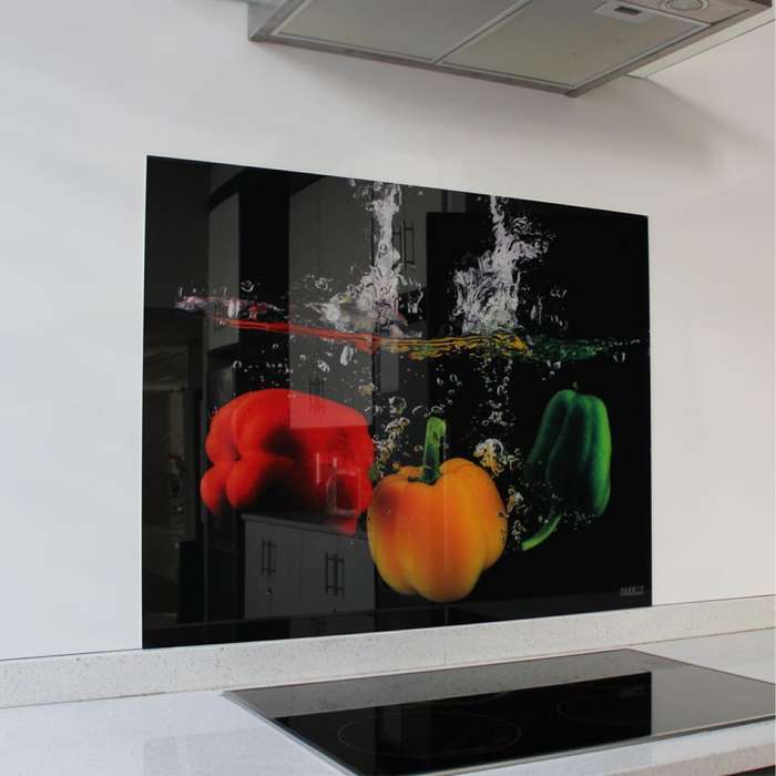 Decorative Glass Wall Tile (898 x 700 x 6mm) Peppers