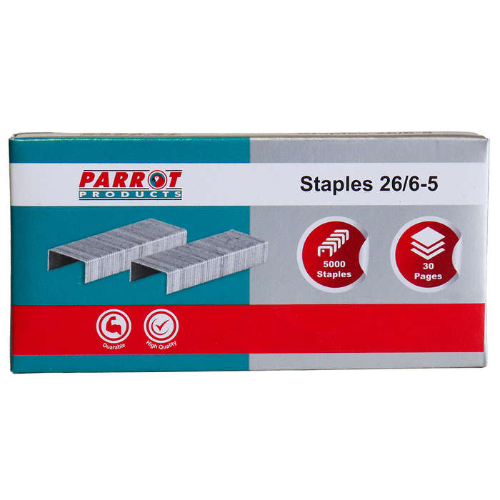 Staples (Staple Size: 26/6 - No.56 - Box of 5000 - 30 Pages)