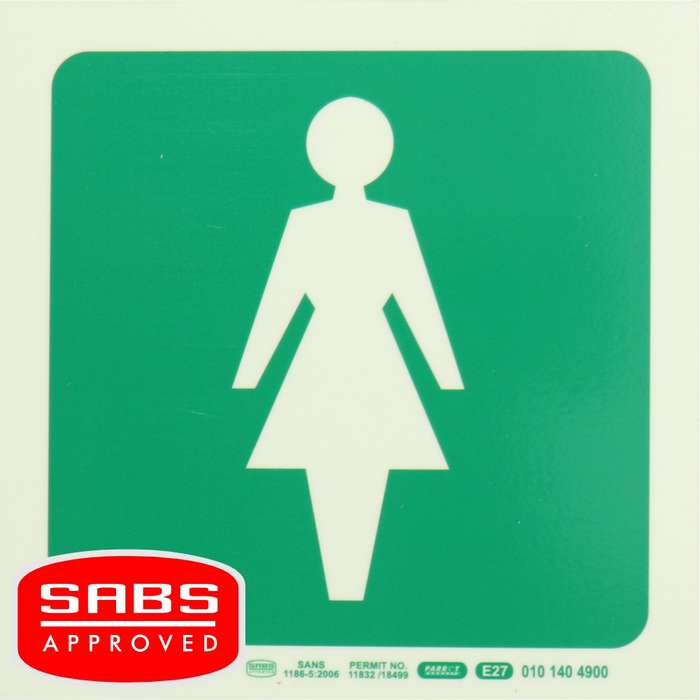 Photoluminescent 190MM Safety Sign - E27-Female Symbol