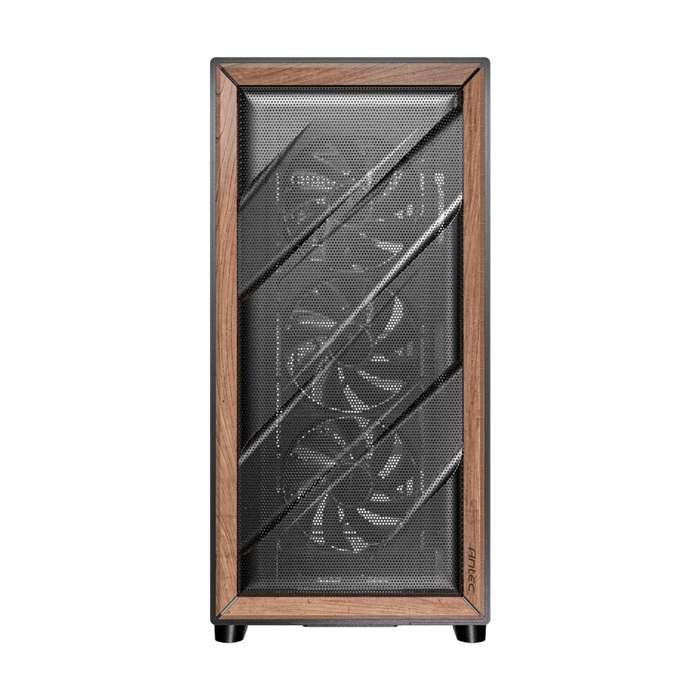 Antec FLUX ATX WOOD Mid Tower Gaming Chassis &#x2013; Black