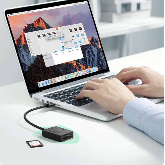 UGREEN USB 3.0 Dual Slot Card Reader for SD/TF Cards &#x2013; 5Gbps Data Transfer