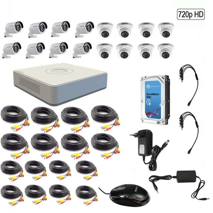 Hikvision 720P 16 Channel Turbo HD CCTV Kit w/2TB Hard Drive - 720P - Hikvision