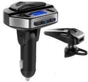 Geeko 2018H025 V6 Bluetooth Hands Free Car Kit FM Transmitter MP3 Player with Bluetooth Earphone - G